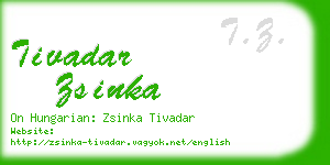 tivadar zsinka business card